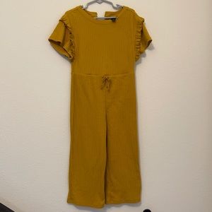 Mustard yellow, art class, girls jumpsuit